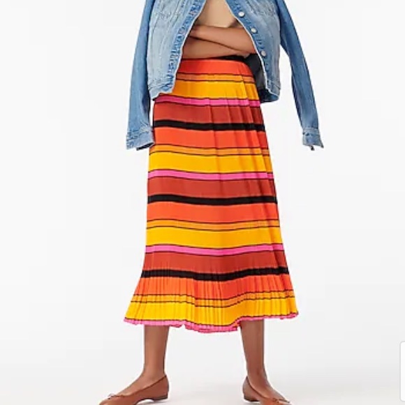 J. Crew Dresses & Skirts - J Crew Straight-pleat skirt in multistripe  NWT
